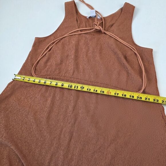 Athleta Echo Sleeveless Midi Dress size Large Copper Athleisure Athletic Boho - Picture 10 of 12